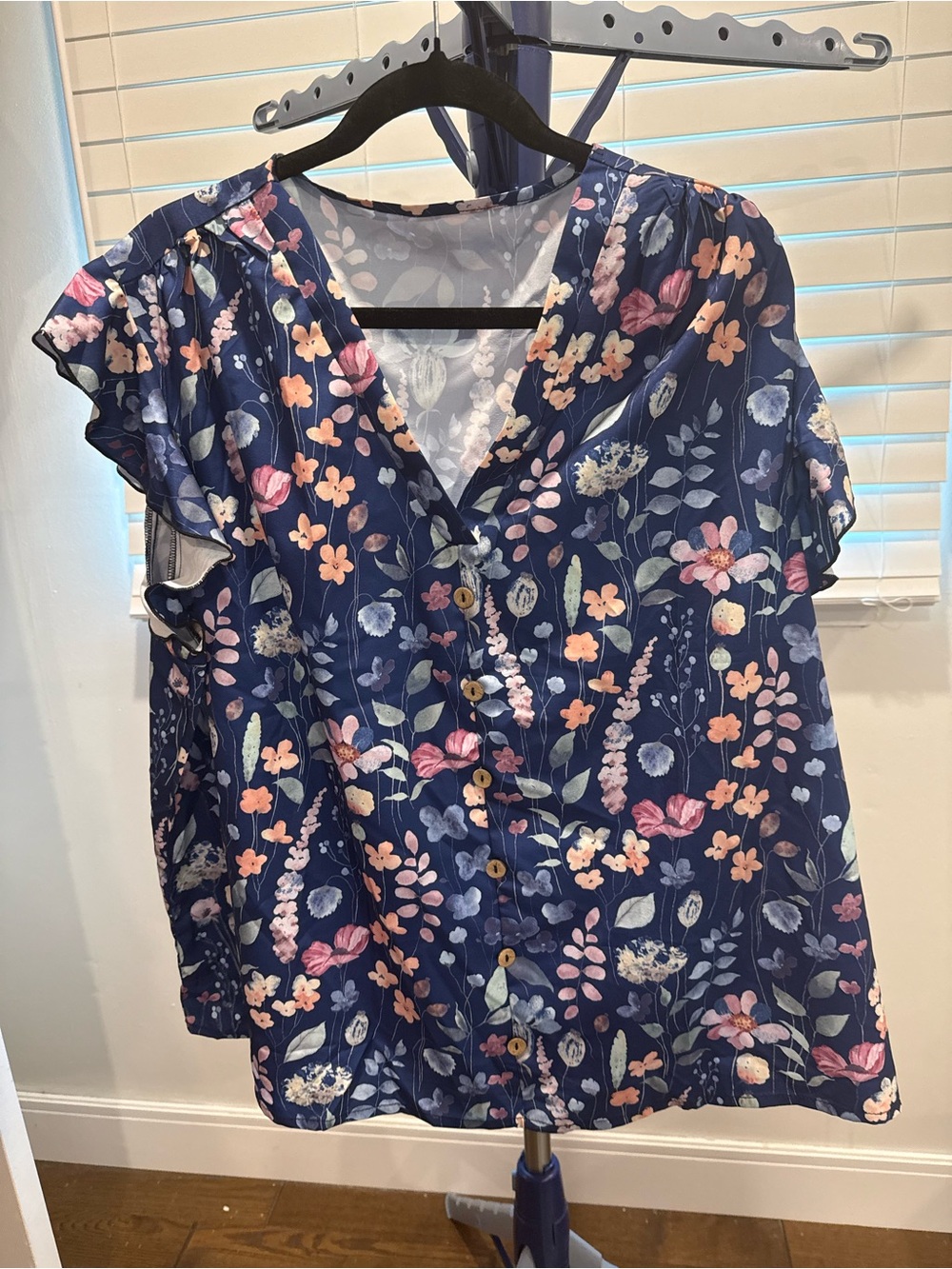 Emery Rose Floral Dress - Navy Blue & Pink